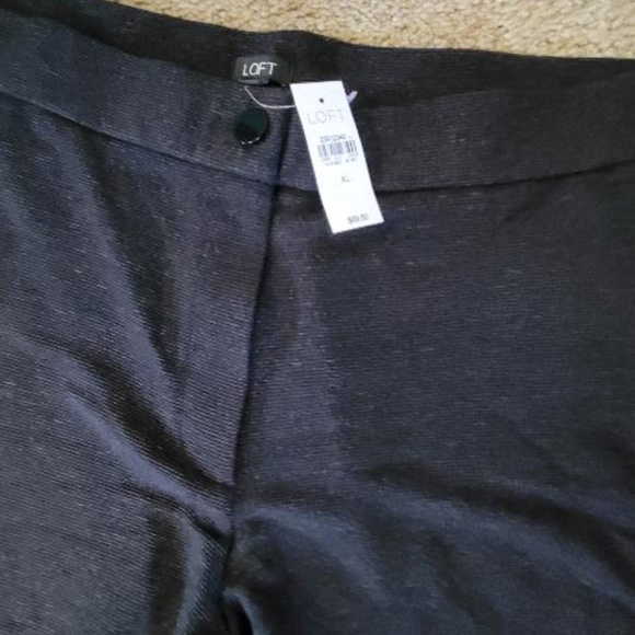 LOFT Ribbed Wide Leg Crop Pants - Picture 2 of 4